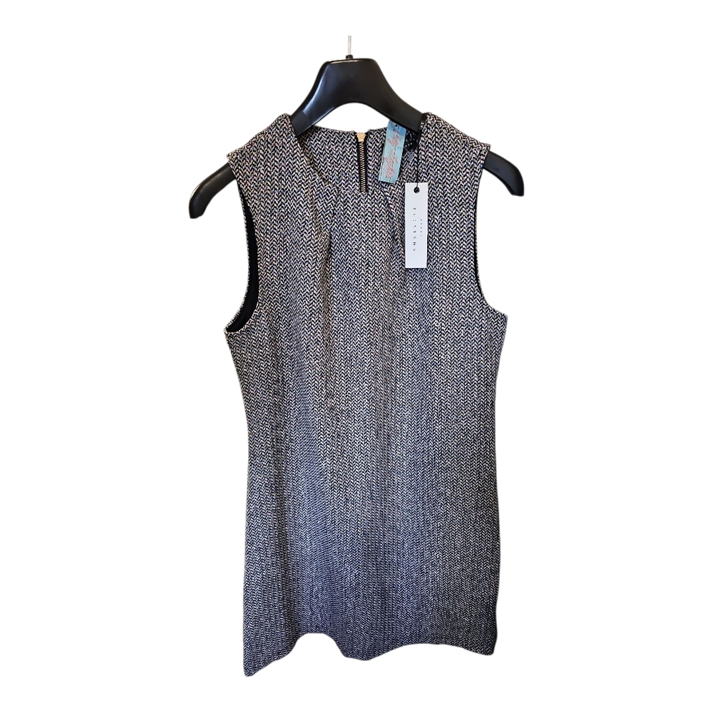Elegant Black and White Sleeveless Mini Dress NWT
